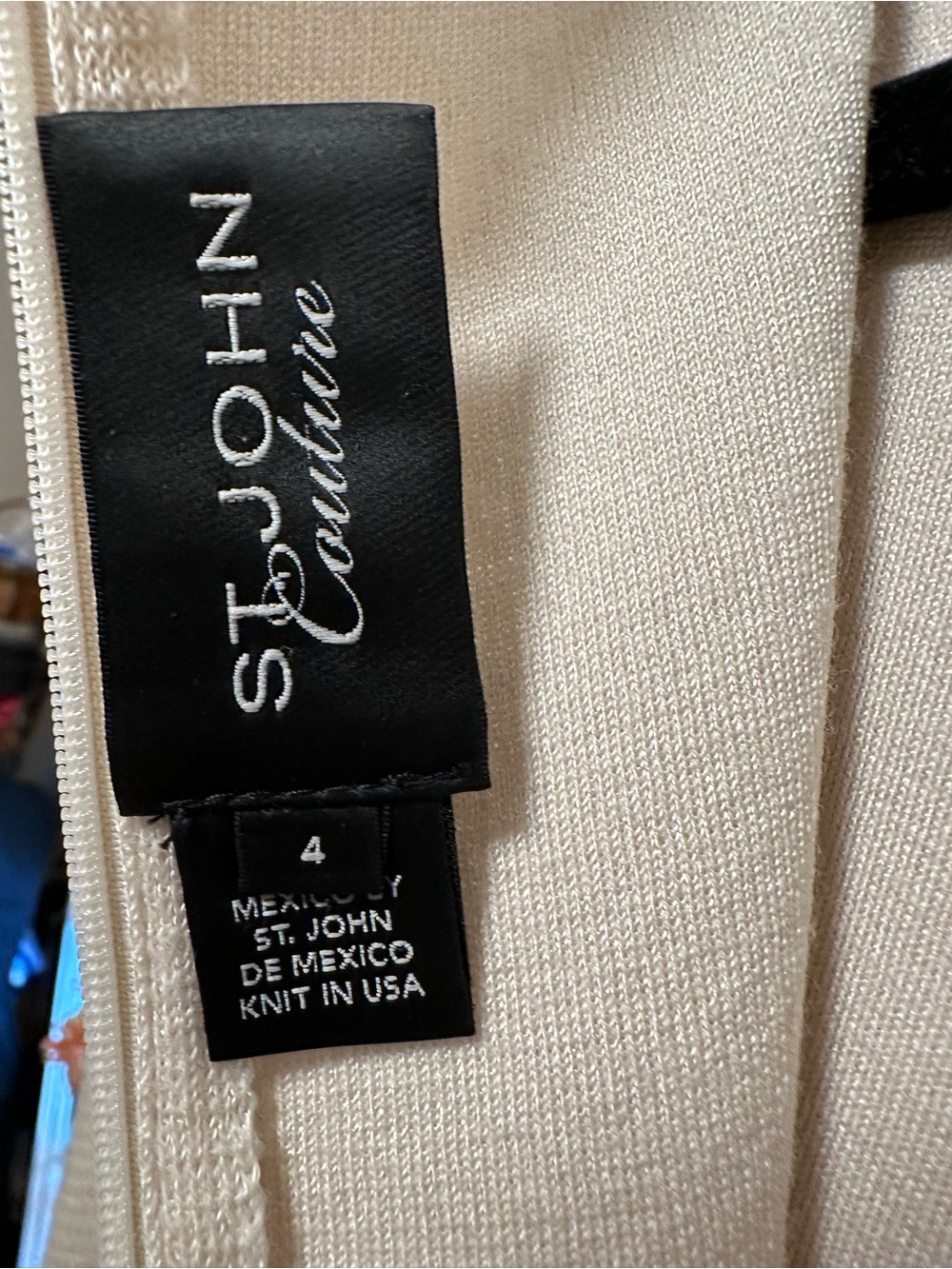 St. John Couture Size 4 Ivory Metallic Knit Long Sleeve Maxi Dress Wool Blend - Picture 6 of 9